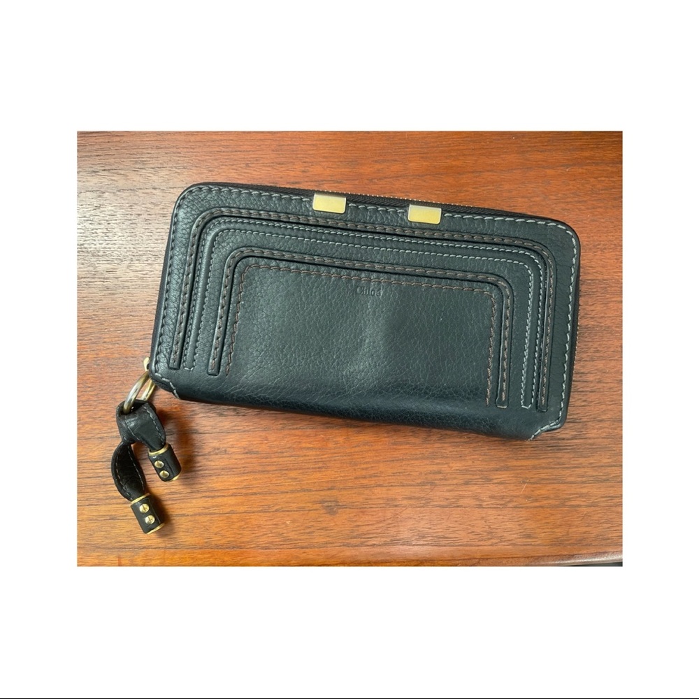 authentic Chloe black leather wallet